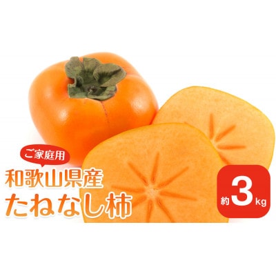 【2025年10月上旬以降発送】 和歌山県産 平核無柿 【ご家庭用】 約3kg 満杯詰