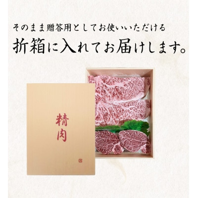 熊野牛A4以上ヒレシャトーブリアンステーキ100g×2枚&霜降りサーロインステーキ180g×2枚