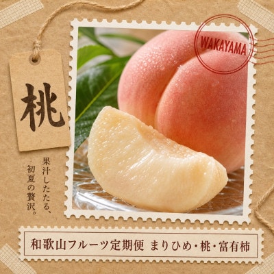 【発送月固定定期便】紀州和歌山産旬のフルーツセット(いちご・桃・富有柿)全3回