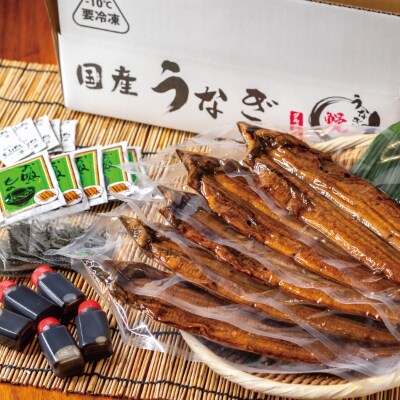 国産うなぎ蒲焼 大サイズ5枚(合計約750g)薬味付【九度山グルメ市場】