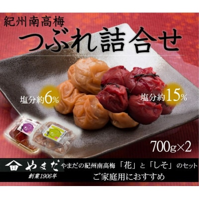紀州南高梅　つぶれ梅　うす塩としそ漬の詰合せ