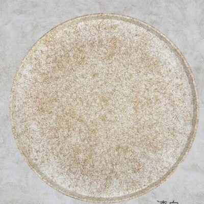 木製 丸トレイ　乱糸 (マット仕上げ)　漆白