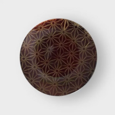 丸小皿　麻の葉　梨地レッド