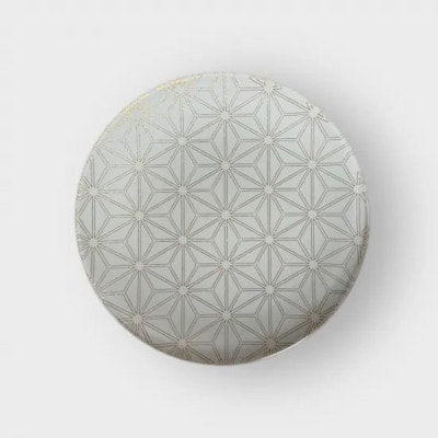 丸小皿　麻の葉　純白