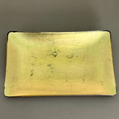 角小皿　箔貼り　ゴールド