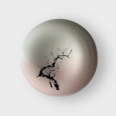 丸小皿　桜　グラデーションピンク(墨桜)