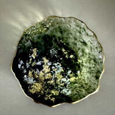 豆皿　口金ロック　グラデーショングリーン