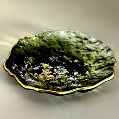 豆皿　口金ロック　グラデーショングリーン