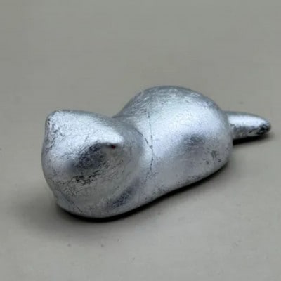 箸置き　猫　箔貼り銀