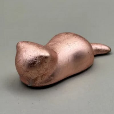 箸置き　猫　箔貼り銅