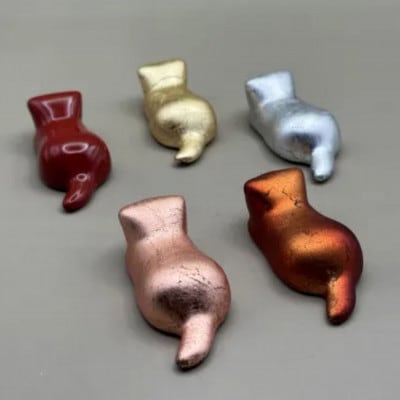 箸置き　猫　箔貼り銅