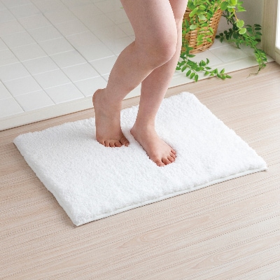 思わず頬ずりしたくなるバスマット プレミアム45×60cm　ホワイト