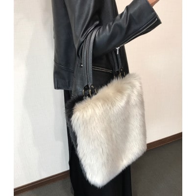 OKADA TEXTILE バイカラ―バッグ(ブラック×グレージュ)