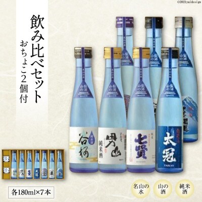 【のし付き】名山の水　山の酒　純米酒「飲み比べ7本セット」