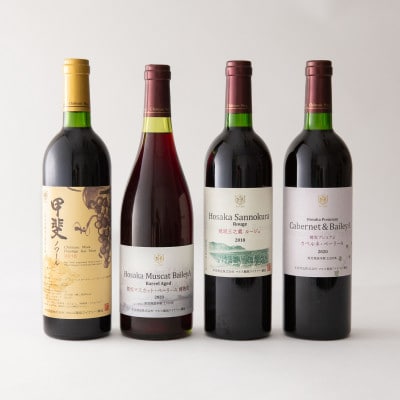 赤ワイン4本飲み比べセット 750ml×4本 | 山梨県韮崎市