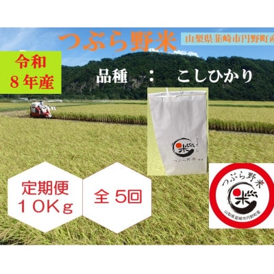 【毎月定期便】つぶら野米(品種:コシヒカリ) 白米10kg 定期5ヶ月(計50kg)全5回