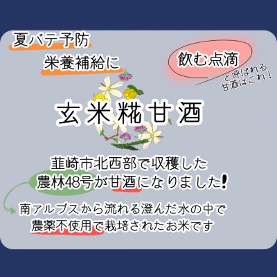 武川米農林48号で作った玄米糀甘酒(濃縮タイプ)×8パックセット