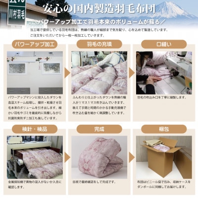 冬用 羽毛布団シングル ポーランド産マザーグースダウン95% 1.2kg 80番手 赤 綿100%