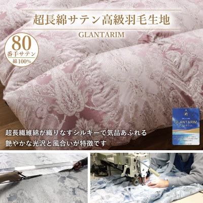 冬用 羽毛布団セミダブル ポーランド産マザーグースダウン95% 1.4kg 80番手 赤 綿100%