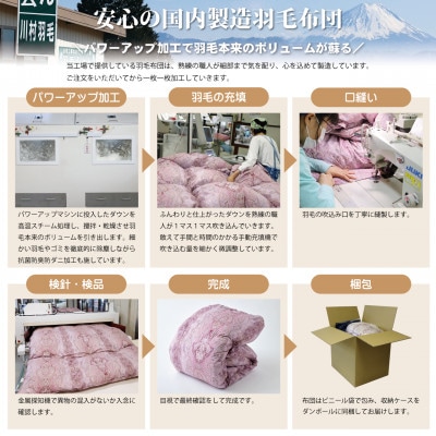 冬用 羽毛布団二層式 シングル マザーグースダウン95% 1.2kg ポーランド産 100番手 赤