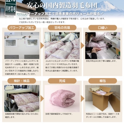 【春秋用】中厚 合掛け 羽毛布団 シングル ホワイトグースダウン93% 80番手 アリーチェ 青