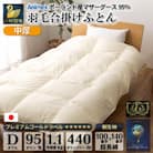 【春秋用】中厚 合掛け 羽毛布団 ダブル ポーランド産マザーグース95% 100x140番手 ダウン