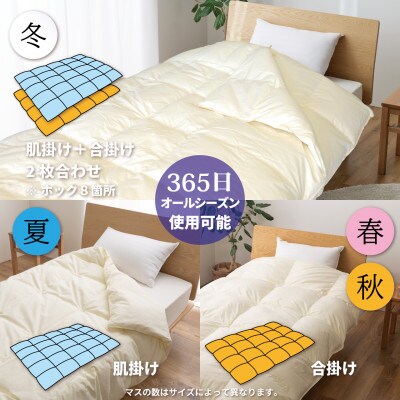 2枚合わせ羽毛布団 セミダブル ポーランド産マザーグース95% 100x140番手 合掛け 肌掛け