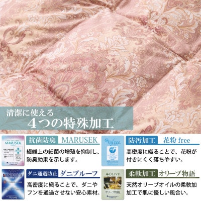 洗える 羽毛肌掛け布団 シングル 春夏用 ホワイトダック85% 抗菌防臭 ダウンケット 羽毛布団 赤