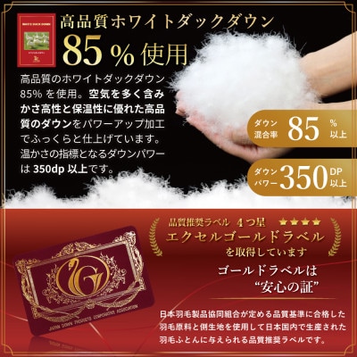 洗える羽毛布団 セミダブル 冬用 ホワイトダックダウン85% グレー 無地 本掛け 1.4kg