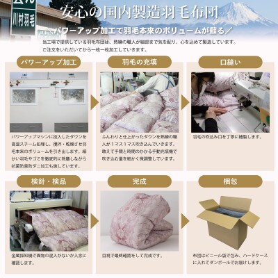 冬用 羽毛布団ダブル ポーランド産マザーグースダウン95% 80番手 ゴールド 綿100% 本掛け