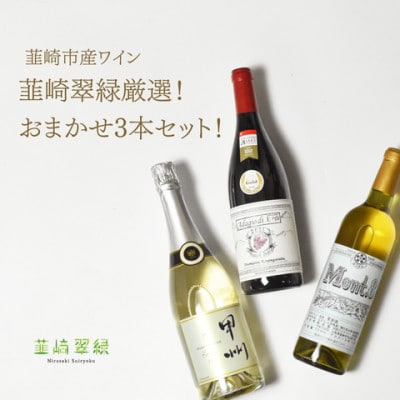 韮崎市産ワイン 韮崎翠緑厳選! おまかせ3本セット(NS-0013)