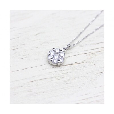 ネックレス PT900 プラチナ ダイヤモンド 0.3ct フラワー 小ぶり【f024-pt】