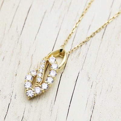 ネックレス K18YG イエローゴールド ダイヤモンド 0.38ct【f134-d-k18yg】