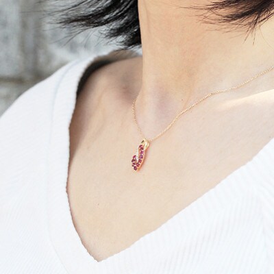 ネックレス K18YG ゴールド ルビー ダイヤモンド 0.05ct 【f134-rd-k18yg】
