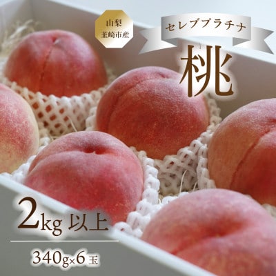 《韮崎市産》Inakakara セレブプラチナ桃 約340g×6玉