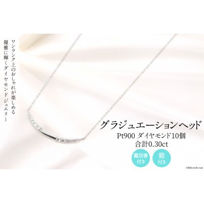 Pt900 ダイヤ 10個のグラジュエーションヘッド ネックレス Islauth13