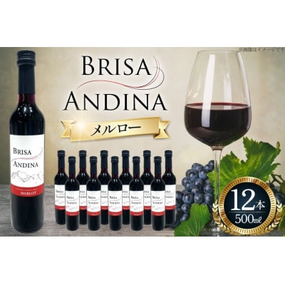 ワイン 赤 ブリサ・アンディーナ メルロー 　500ml 12本セット