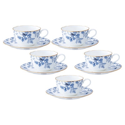 ノリタケ【ブルーソレンティーノ】カップ&ソーサーセット(5客)