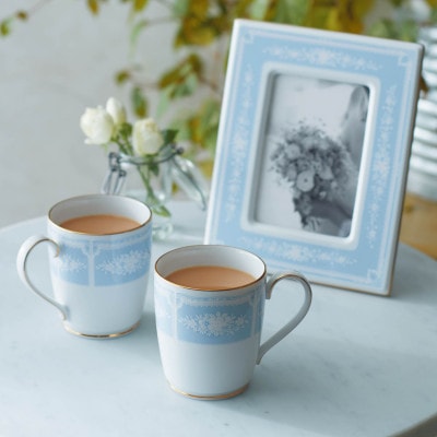 ノリタケ【レースウッドゴールド】マグカップペア