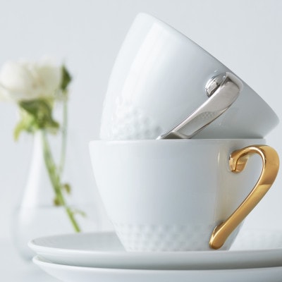 ノリタケ【アミ】カップ&ソーサー(銀)