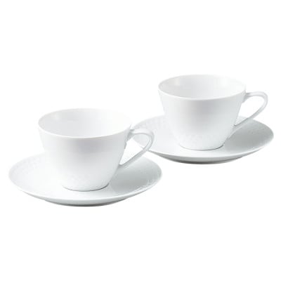 ノリタケ【リズモホワイト】カップ&ソーサーペア