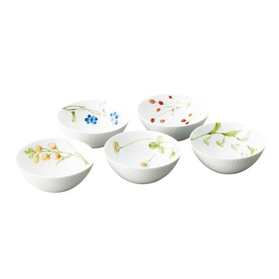 ノリタケ【あづまの路】14cmボウルセット(5個)(絵変り)