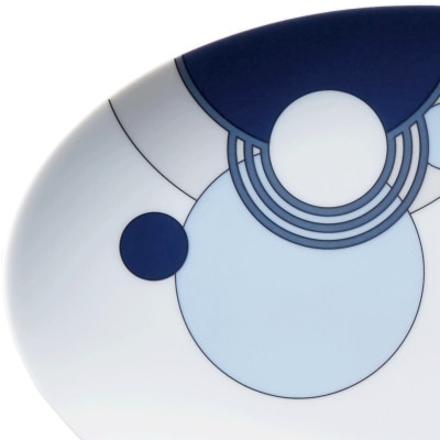 ノリタケ【フランク・ロイド・ライト インペリアルブルー】21.5cmオーバルプレート