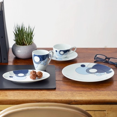 ノリタケ【フランク・ロイド・ライト インペリアルブルー】21.5cmオーバルプレート