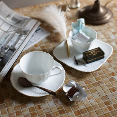 ノリタケ【シェール ブラン】カップ&ソーサー