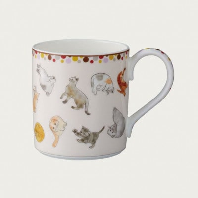ノリタケ【コレクターズマグカップ】猫(ピンク)