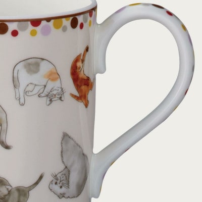 ノリタケ【コレクターズマグカップ】猫(ピンク)