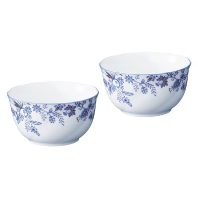 ノリタケ【ブルーソレンティーノ色線仕上げアイテム】11cmディープボウルペア