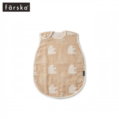 farska ファルスカ 6重ガーゼ スリーパー ベビー モリノクマ-ティーブラウン
