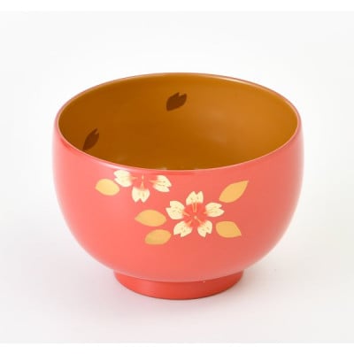 越前漆器　カラフルでおしゃれ『桜カラー汁椀 1客』 ピンク